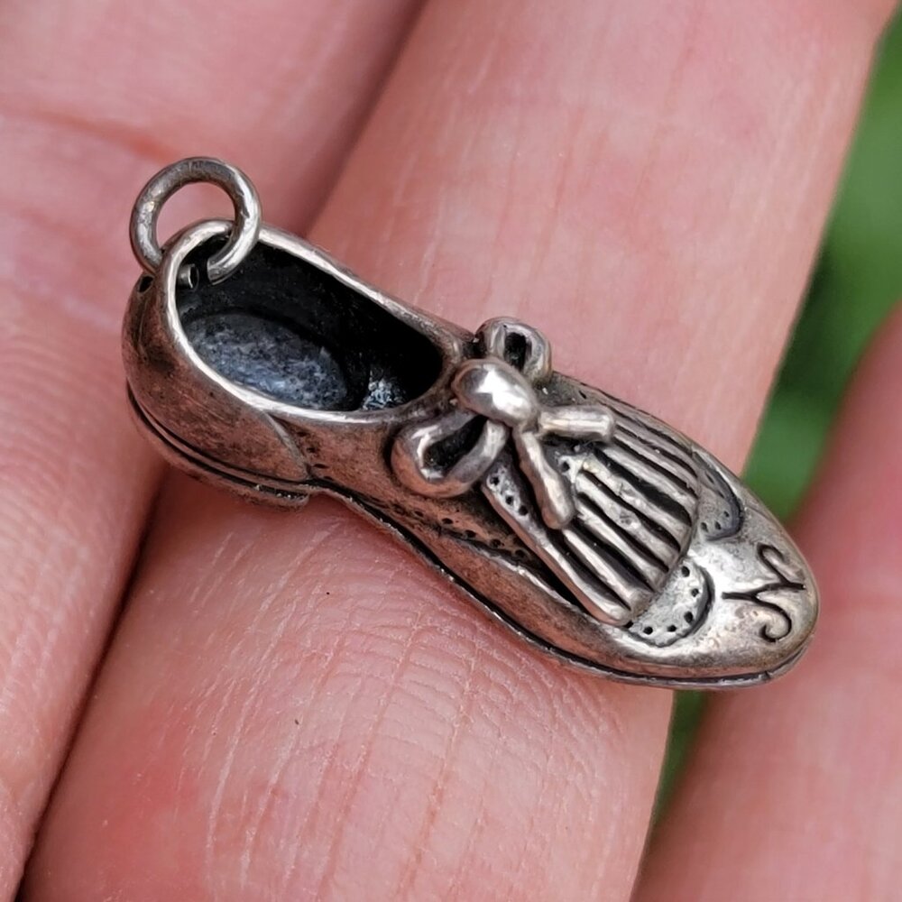 925 sterling silver designer bow fancy shoe bracelet charm